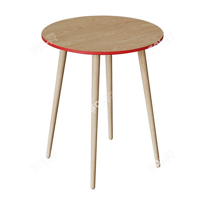 Satellite Round 70cm Veneer Table 3D model image 5