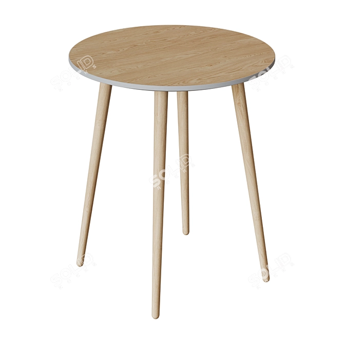 Satellite Round 70cm Veneer Table 3D model image 7