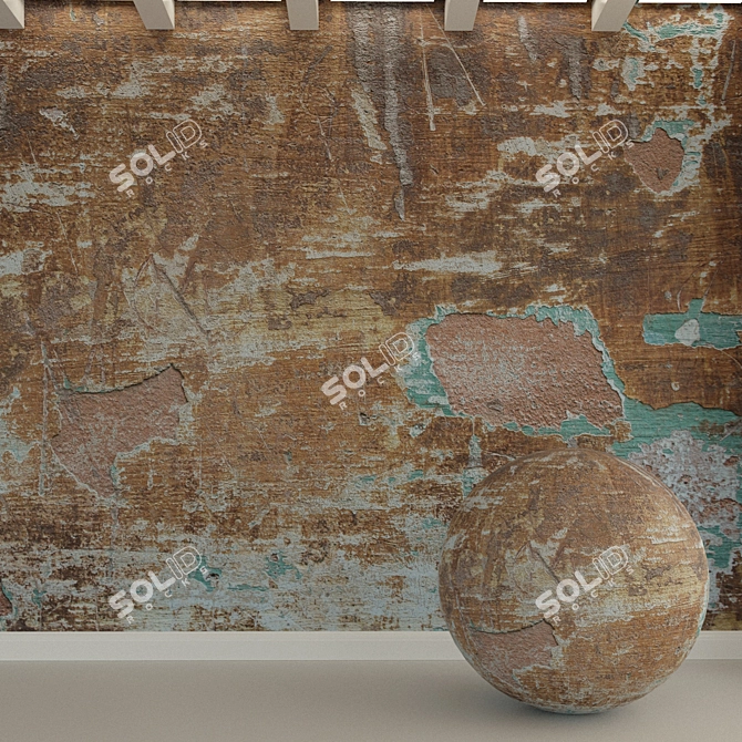 Vintage Concrete Wall Plaster 3D model image 1