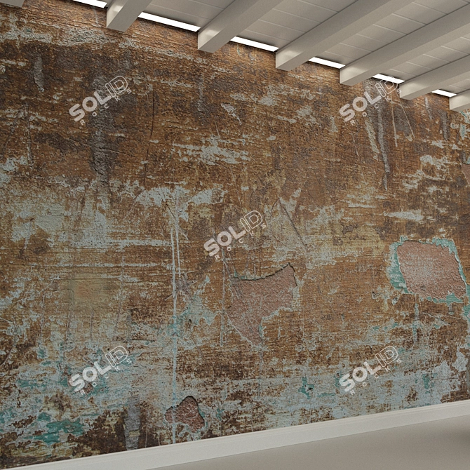 Vintage Concrete Wall Plaster 3D model image 2