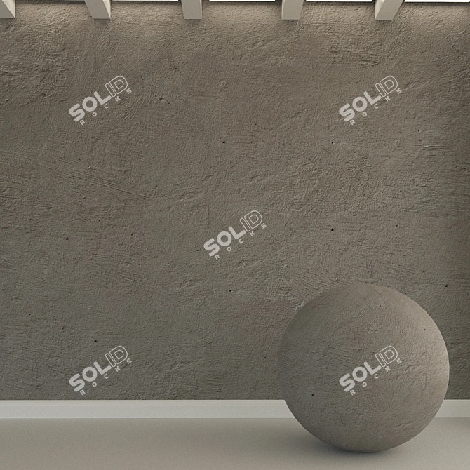 Vintage Concrete Wall Texture 3D model image 1