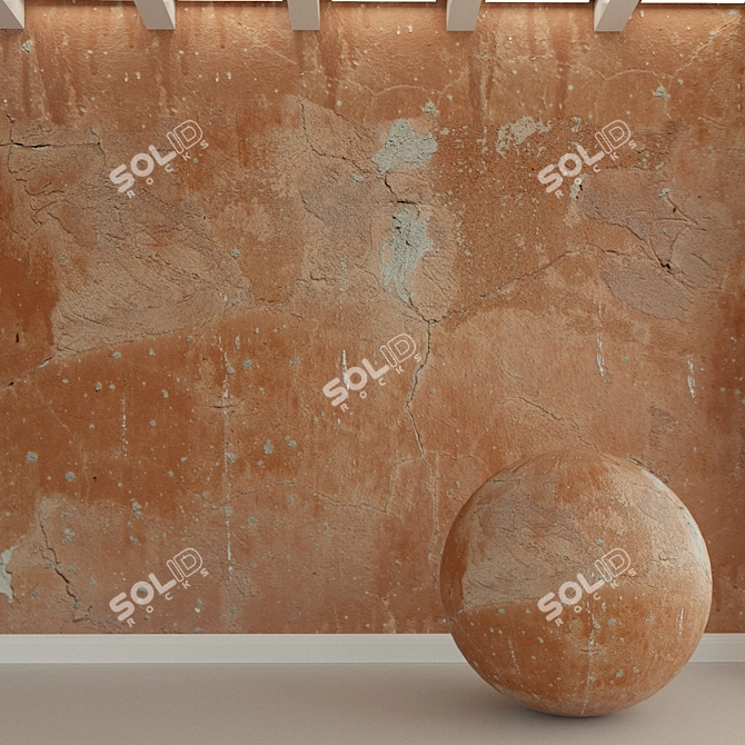 Vintage Concrete Wall Plaster 3D model image 1