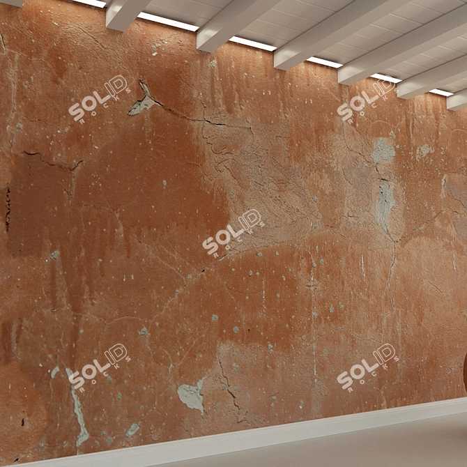 Vintage Concrete Wall Plaster 3D model image 3