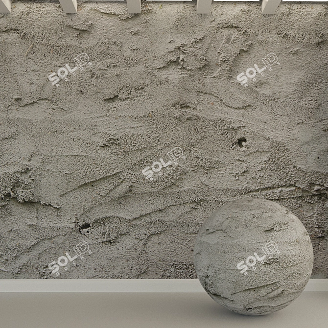 Vintage Concrete Wall    
(Старая оштукатуренная стена) 3D model image 1