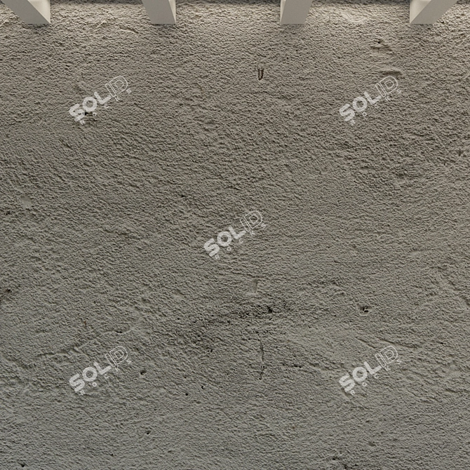 Vintage Concrete Wall: Old Plaster Texture 3D model image 2