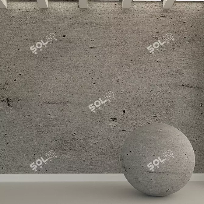 DecoLoft Grey Concrete Wall 3D model image 1