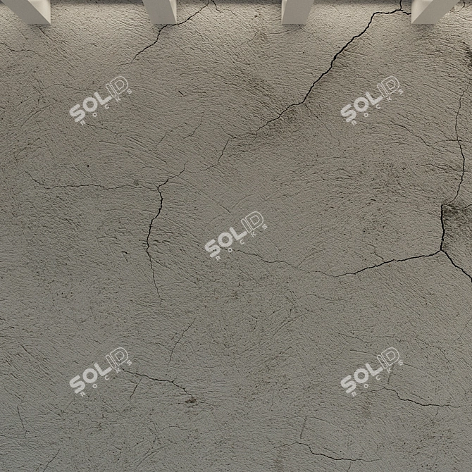 Title: Vintage Textured Concrete Wall 3D model image 2