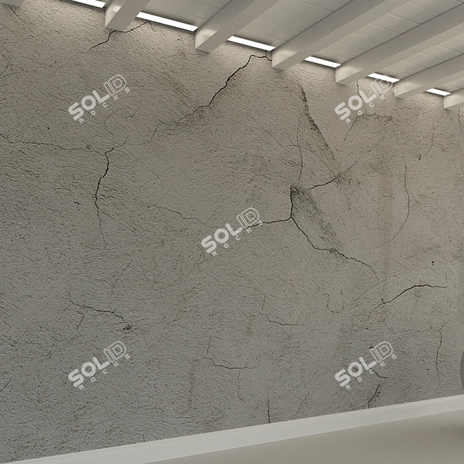 Title: Vintage Textured Concrete Wall 3D model image 3