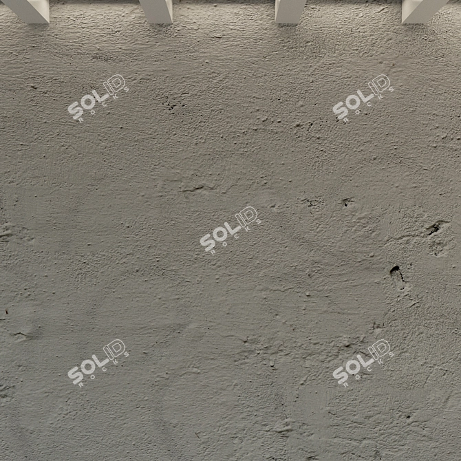 Rustic Concrete Wall: Old Plaster 3D model image 2