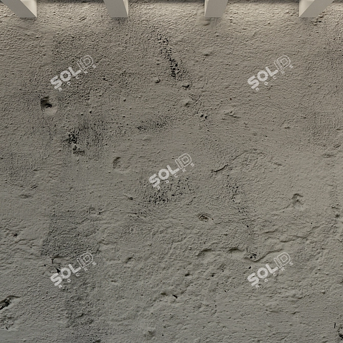 Decorative Old Plaster Concrete Wall 3D model image 2