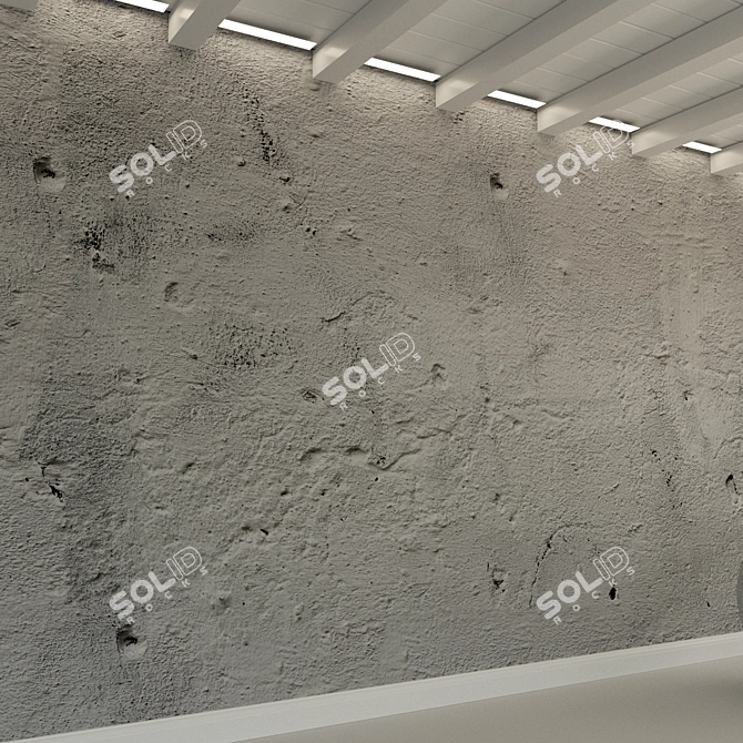 Decorative Old Plaster Concrete Wall 3D model image 3