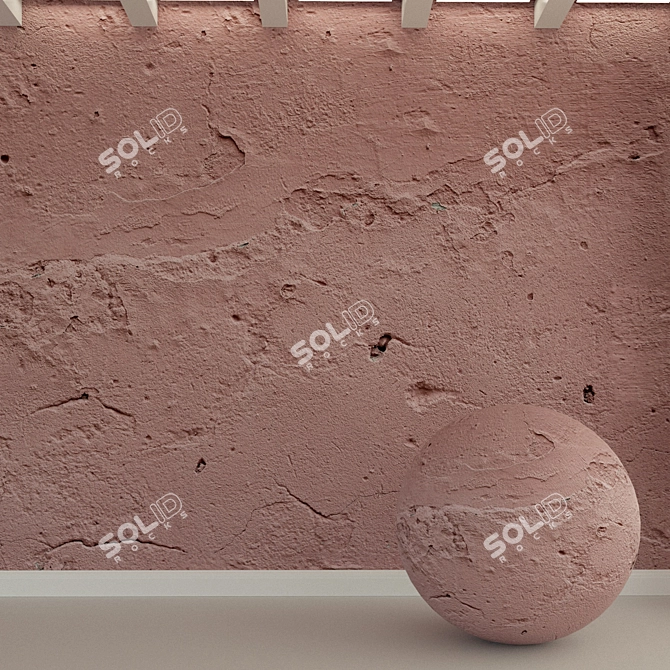 Vintage Concrete Wall Texture 3D model image 1