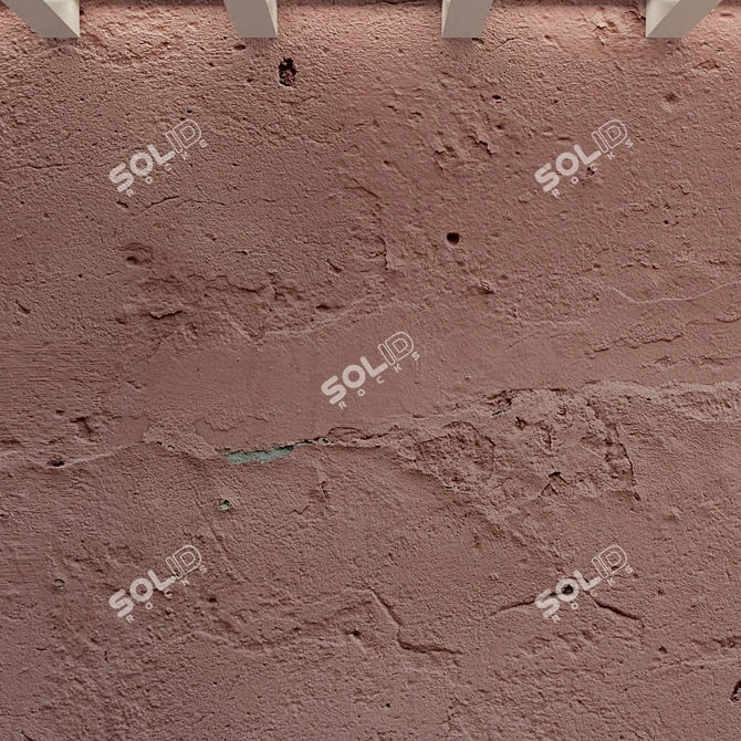 Vintage Concrete Wall Texture 3D model image 2