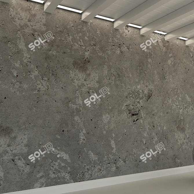 Vintage Concrete Wall Plaster 3D model image 3