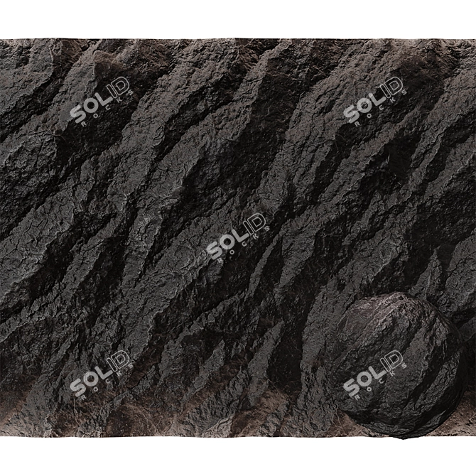 Seamless Stone Cliff Wall 3D model image 1