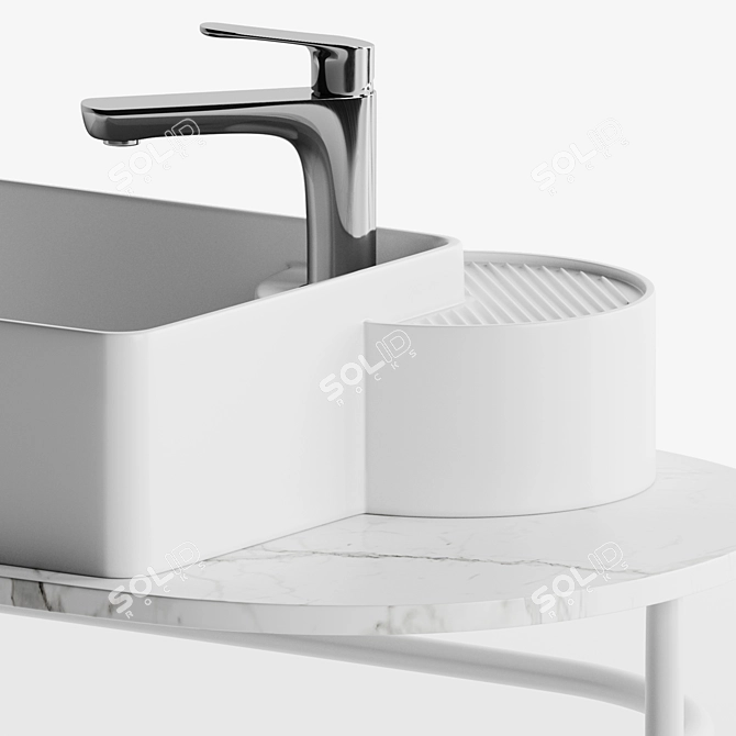 Flair Metal Stand with Cartesio Sinks 3D model image 3