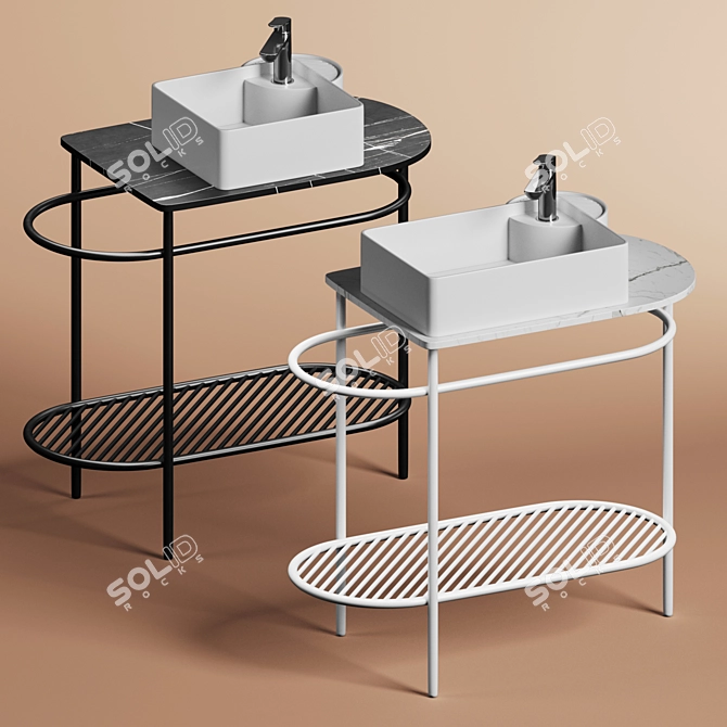 Flair Metal Stand with Cartesio Sinks 3D model image 4