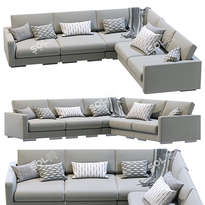 Flexform Magnum L-Shaped Sofa 3D model image 2