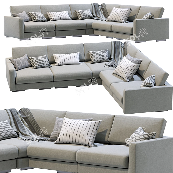 Flexform Magnum L-Shaped Sofa 3D model image 3