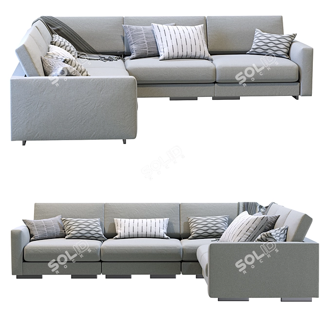 Flexform Magnum L-Shaped Sofa 3D model image 4