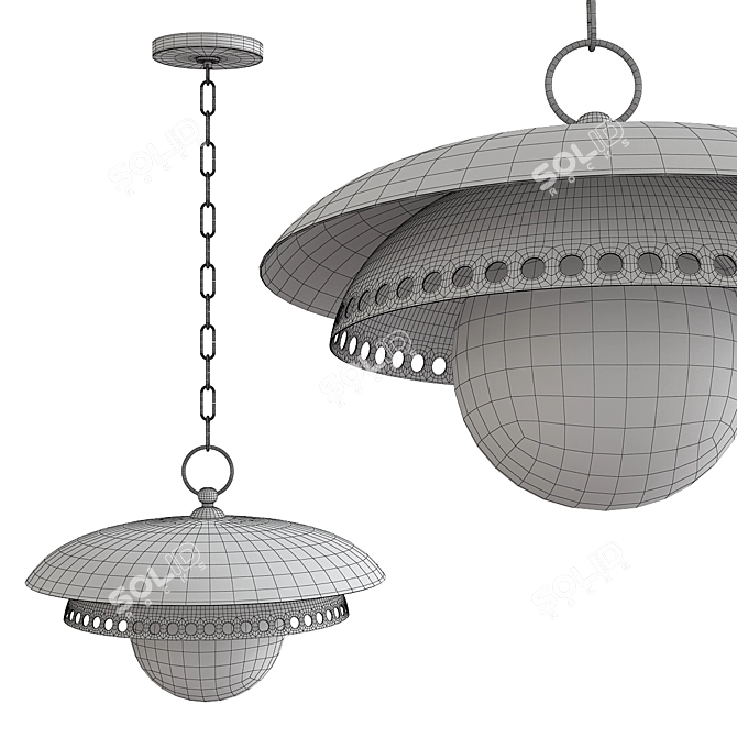 Sleek Herkimer Pendant Light 3D model image 2