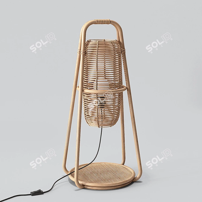 Nacelle Rattan Table Lamp 3D model image 2