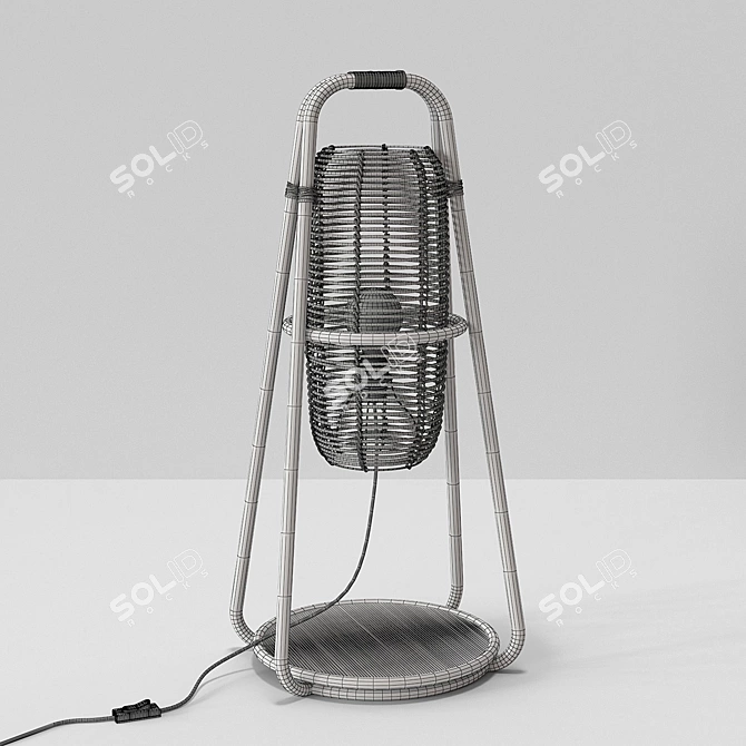 Nacelle Rattan Table Lamp 3D model image 4