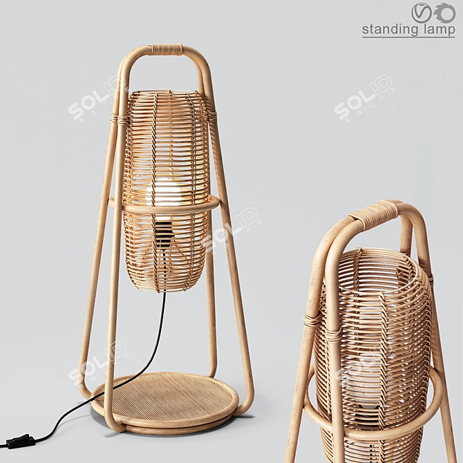 Nacelle Rattan Table Lamp 3D model image 6