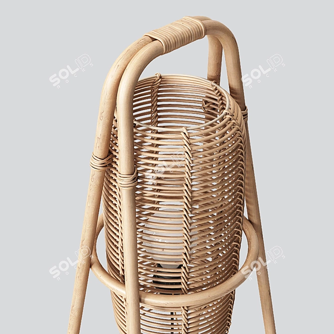 Nacelle Rattan Table Lamp 3D model image 7