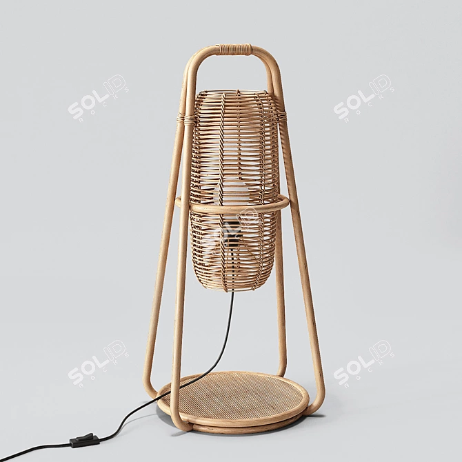 Nacelle Rattan Table Lamp 3D model image 8