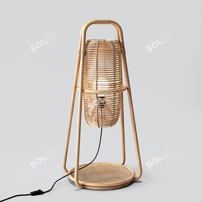 Nacelle Rattan Table Lamp 3D model image 9