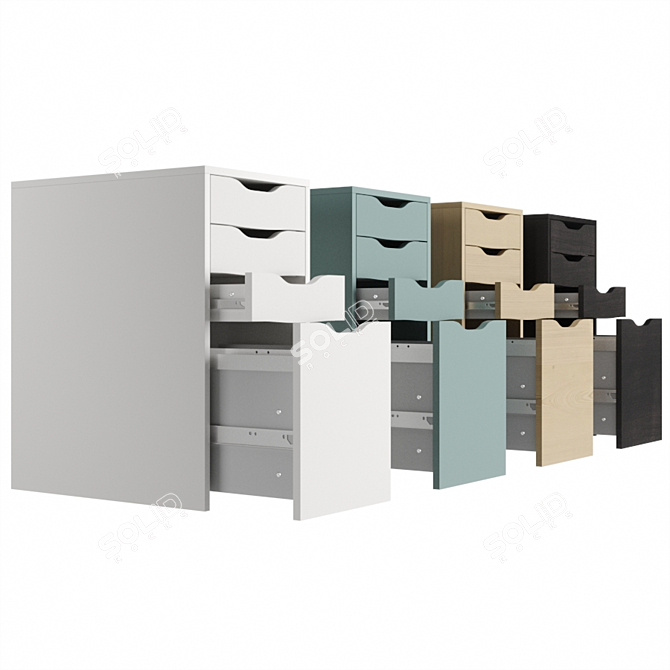 IKEA ALEX 4-Drawer Cabinet 3D model image 1