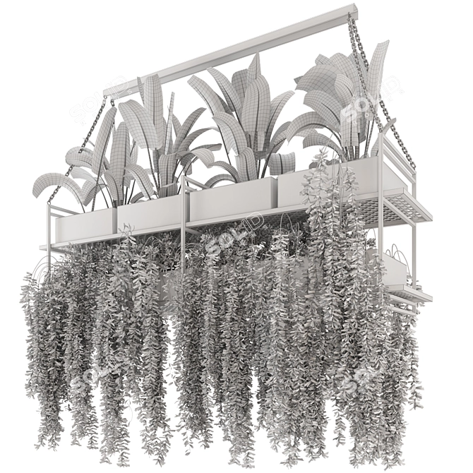 Metal Box Hanging Plants - Set 269 3D model image 7