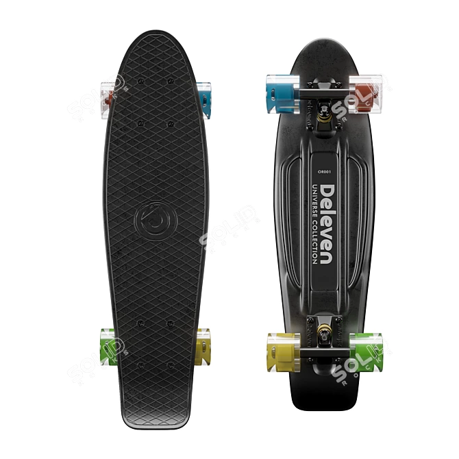 Sleek Corona Skateboard: Deleven 3D model image 1