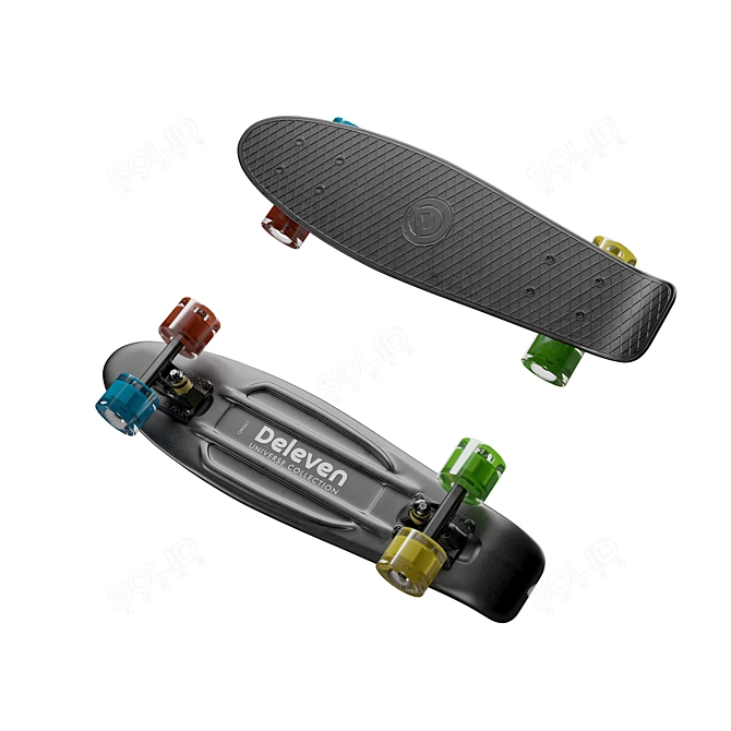 Sleek Corona Skateboard: Deleven 3D model image 2