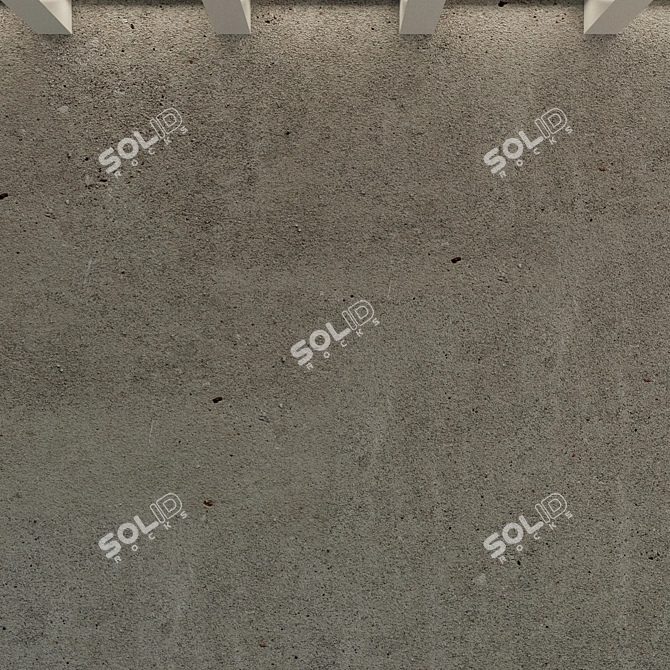 Vintage Grey Concrete Wall 3D model image 2
