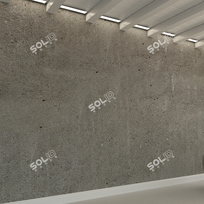 Vintage Grey Concrete Wall 3D model image 3