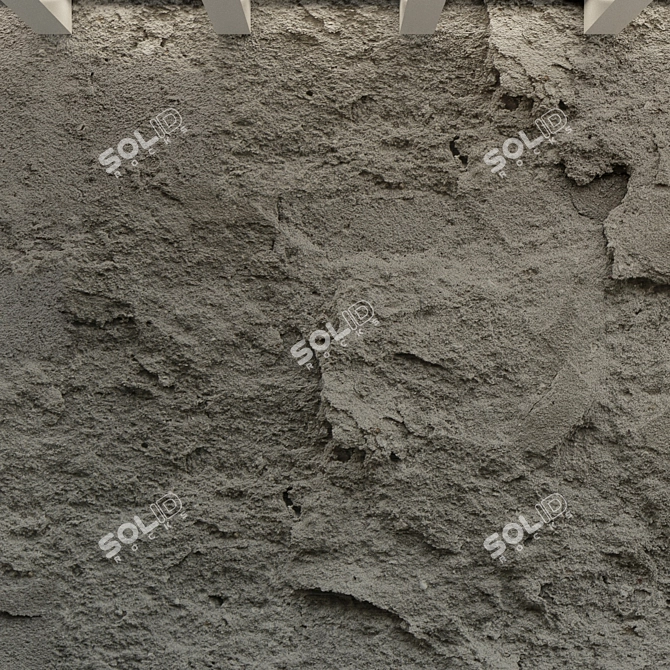 Vintage Concrete Wall Texture 3D model image 2