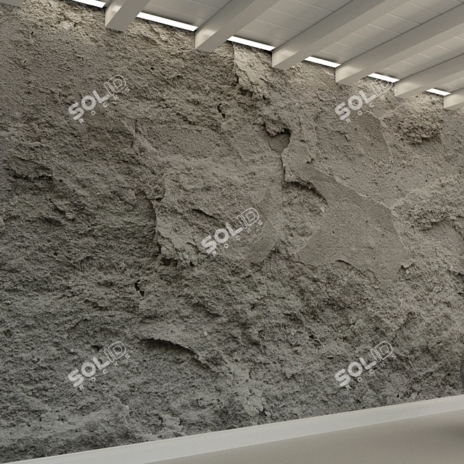 Vintage Concrete Wall Texture 3D model image 3