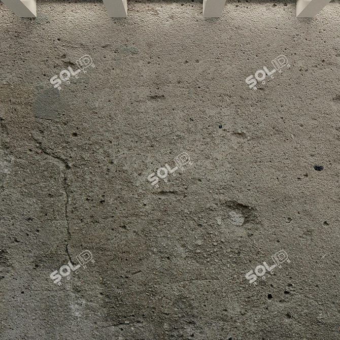Weathered Concrete Wall: Authentic Texture 3D model image 2