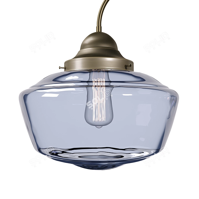 Rustic Charm: Stowe Smoked Glass Pendant 3D model image 2