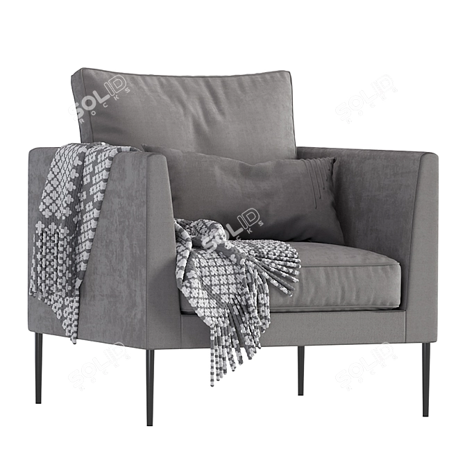 Sleek Modern Armchair 3D model image 3