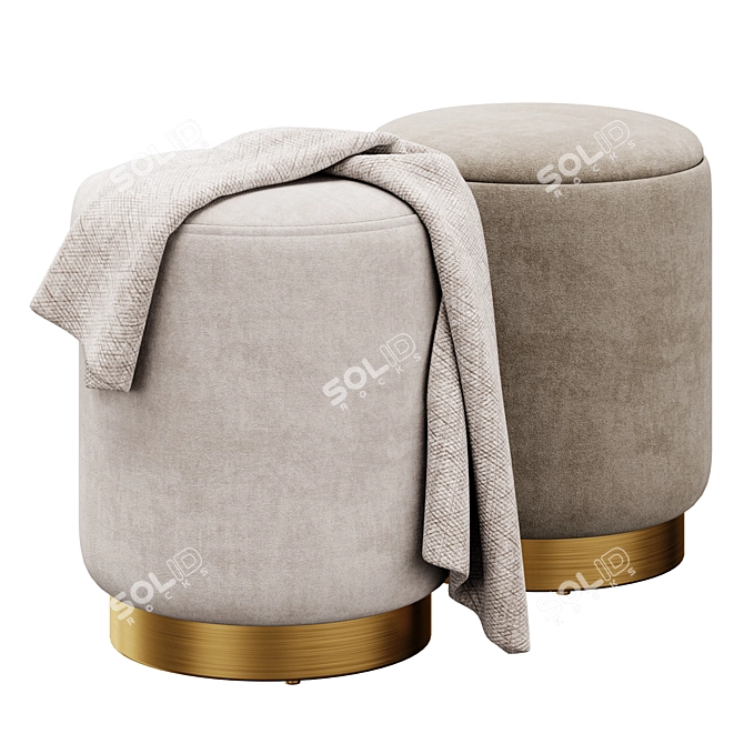 Pri Storage Ottoman: Stylish & Functional 3D model image 1