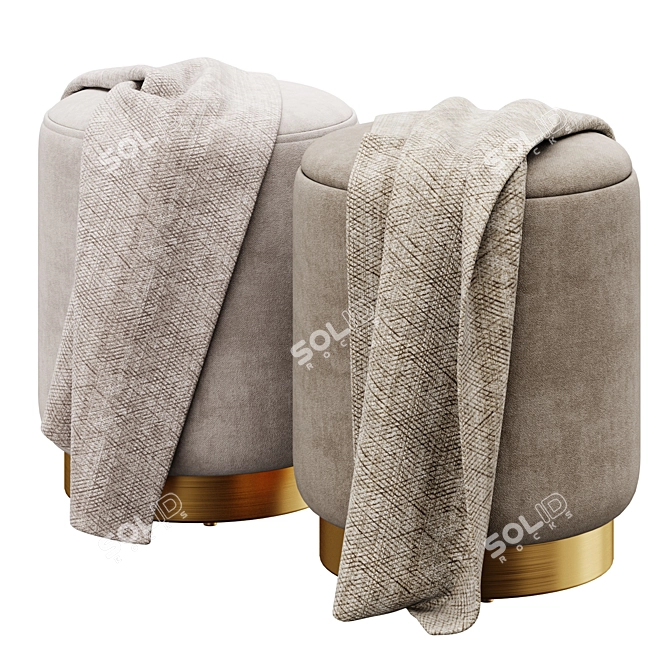 Pri Storage Ottoman: Stylish & Functional 3D model image 3