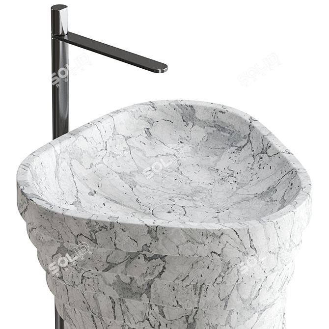 Vortice Freestanding Washbasin: Sleek Design by Antonio Lupi 3D model image 2