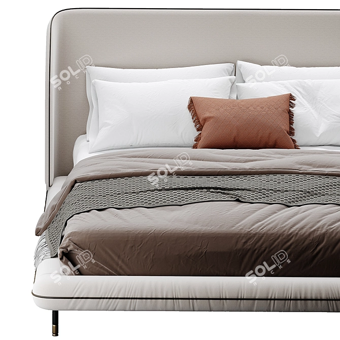 Antoni Queen Bed: Sleek Modern Design & Superior Comfort 3D model image 3