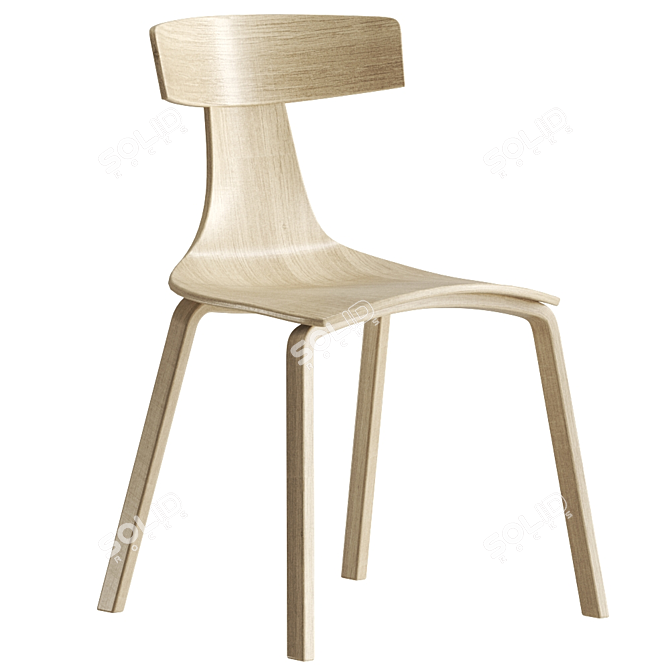 Modern Remo Wood Chair: Stylish and Comfortable 3D model image 3