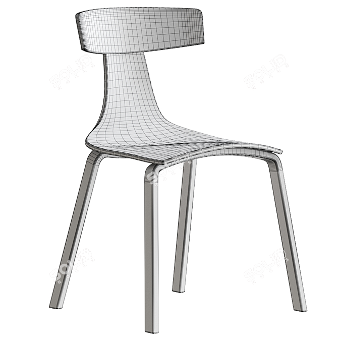 Modern Remo Wood Chair: Stylish and Comfortable 3D model image 4