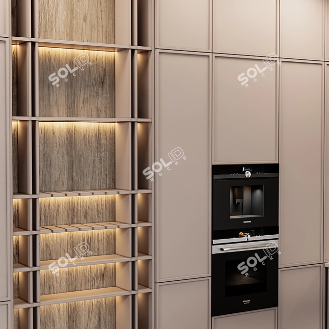 Modern Kitchen Design: Easy Resize, Versatile in Any Project 3D model image 4