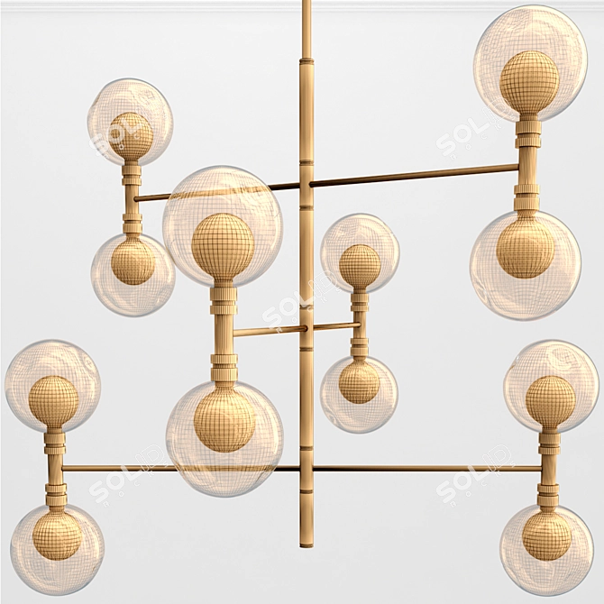 Postmodern Glass Pendant Lamp 3D model image 4